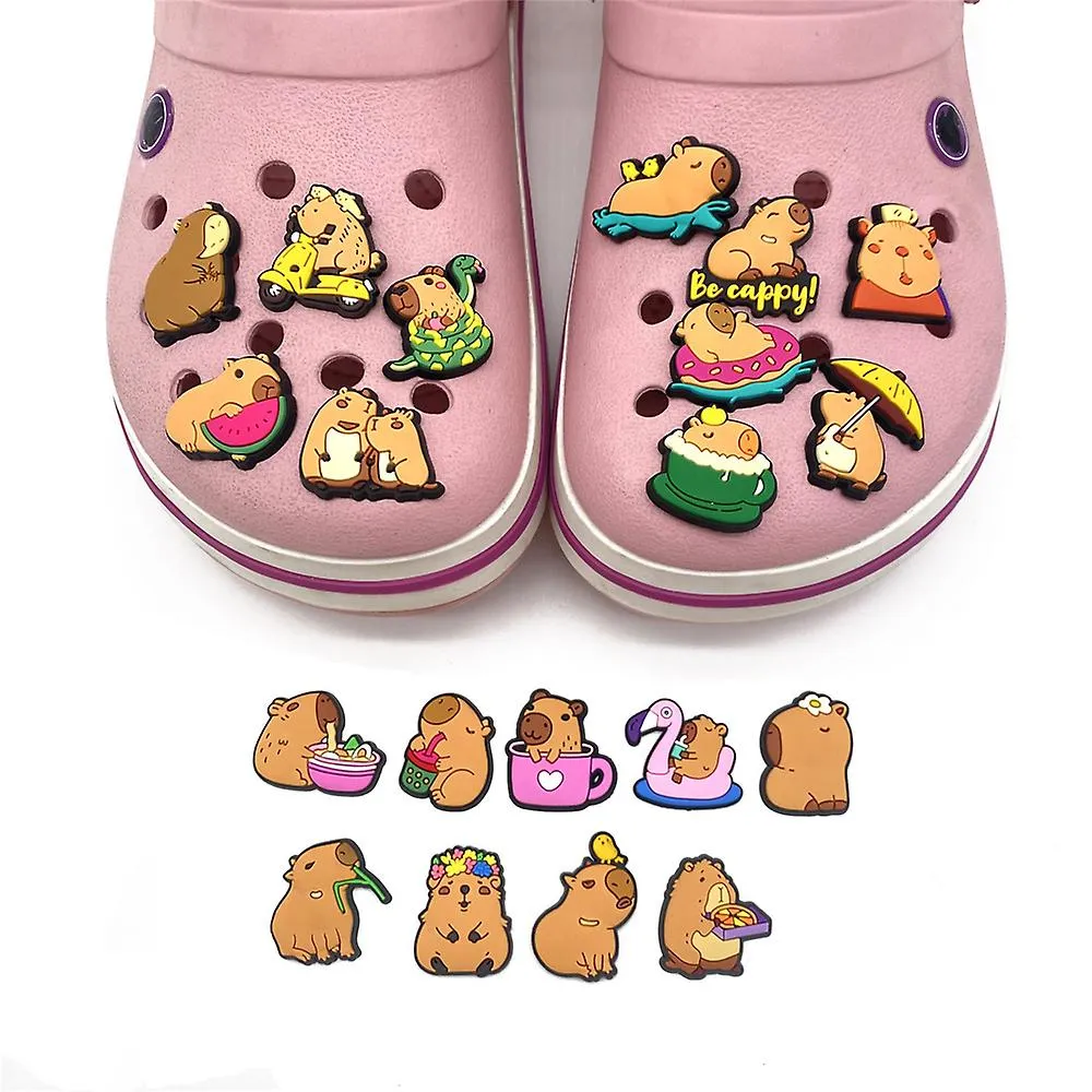 20 pack Jibbitz Charms for Crocs Clog Capybara Cute Cartoon Shoe Decoration Accessories