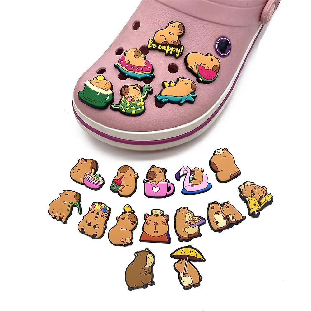 20 pack Jibbitz Charms for Crocs Clog Capybara Cute Cartoon Shoe Decoration Accessories