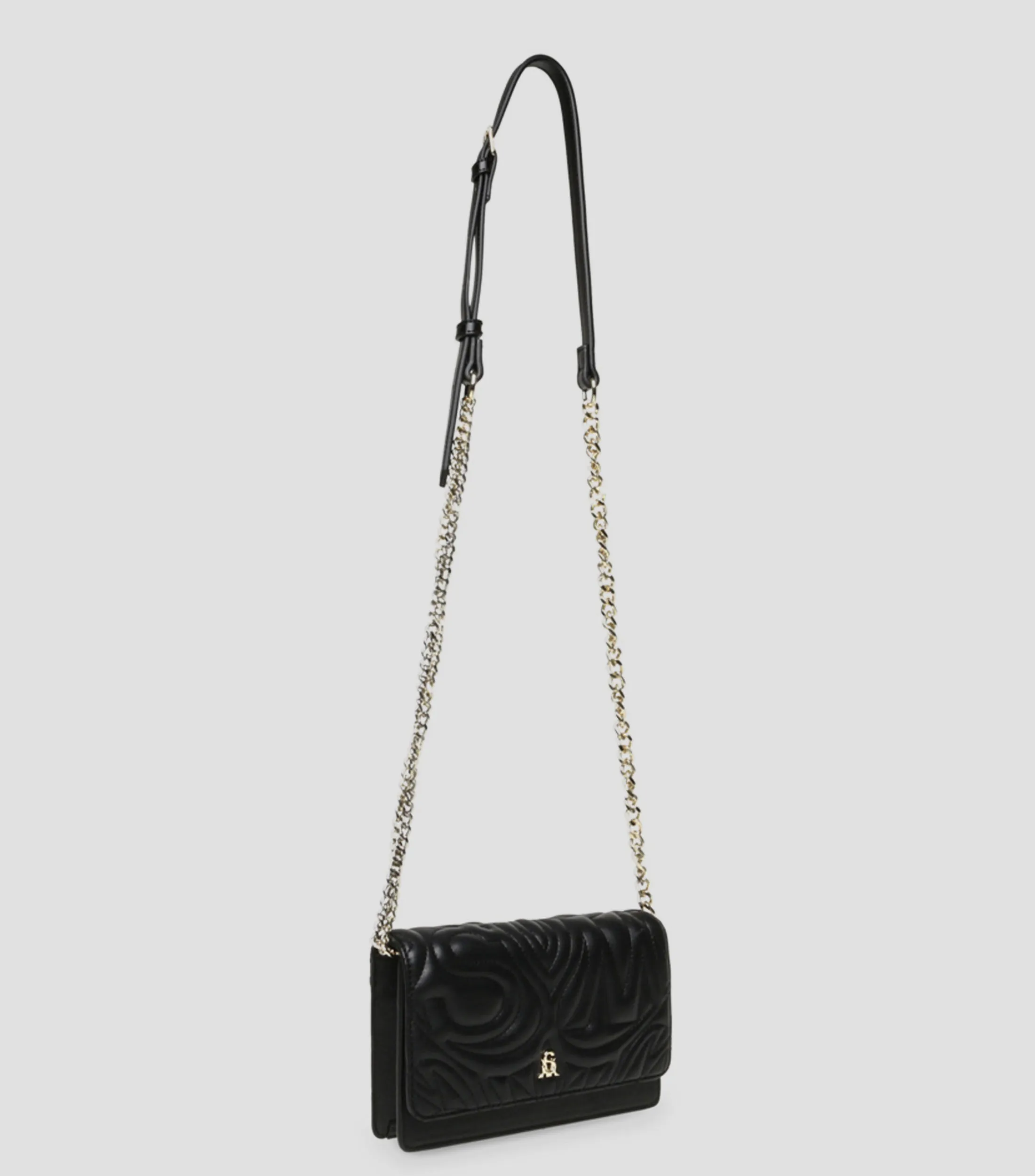 6472_Steve Madden Bolso crossbody Negro Bastly capitonado Mujer