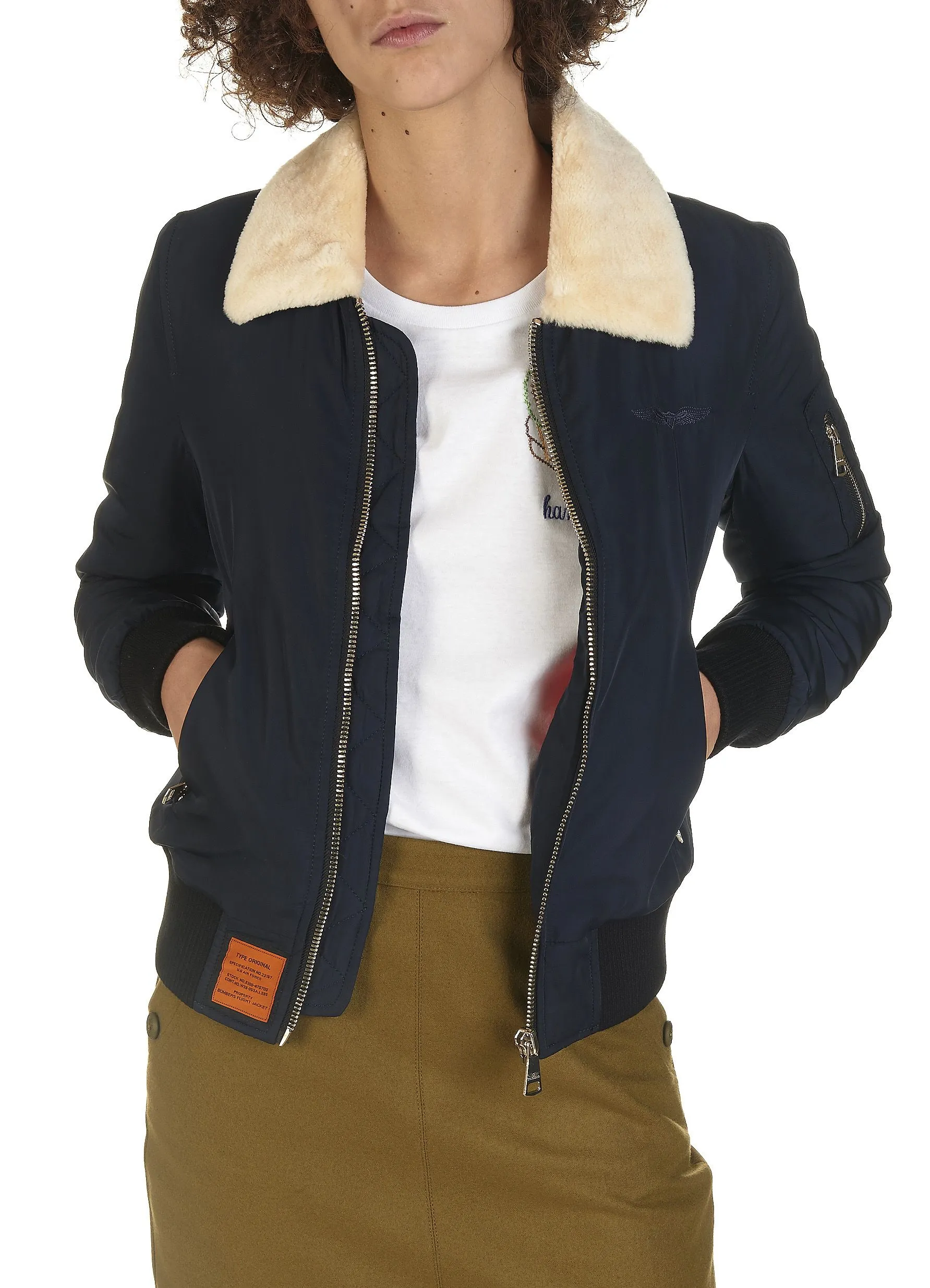 BOMBERS ORIGINAL Chaqueta bomber con cuello en azul