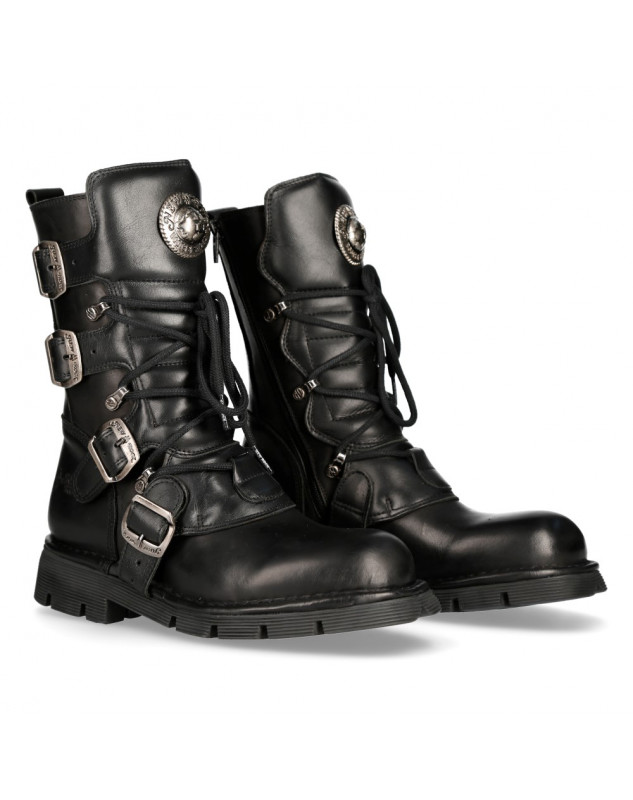 BOTAS DE PIEL UNISEX NEGRAS DE NEW ROCK