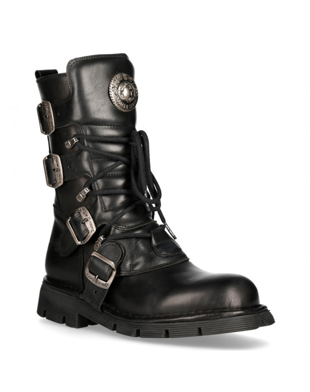 BOTAS DE PIEL UNISEX NEGRAS DE NEW ROCK