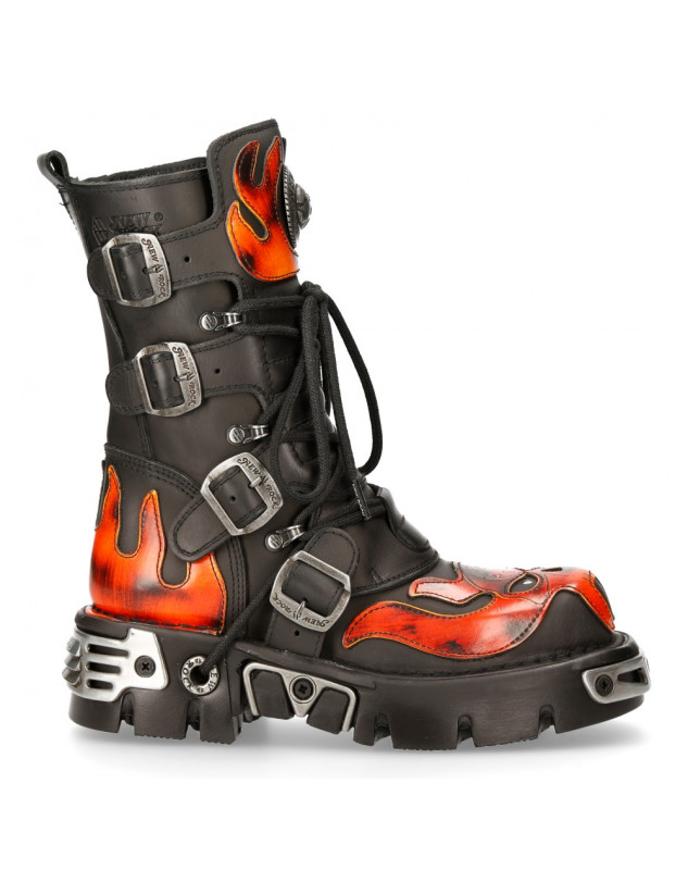 BOTAS NEW ROCK REACTOR FUEGO ITALI NEGRO