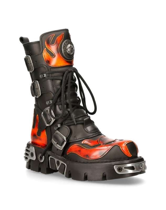 BOTAS NEW ROCK REACTOR FUEGO ITALI NEGRO