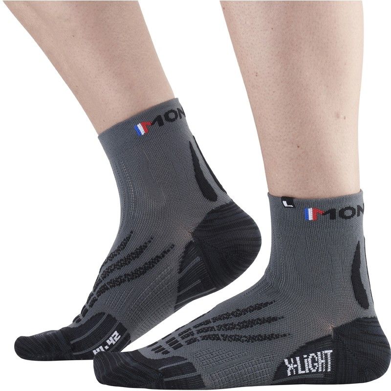 Calcetines Trail/Running Monnet Run X-light (GRIS NEGRO)