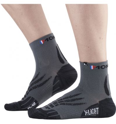 Calcetines Trail/Running Monnet Run X-light (GRIS NEGRO)