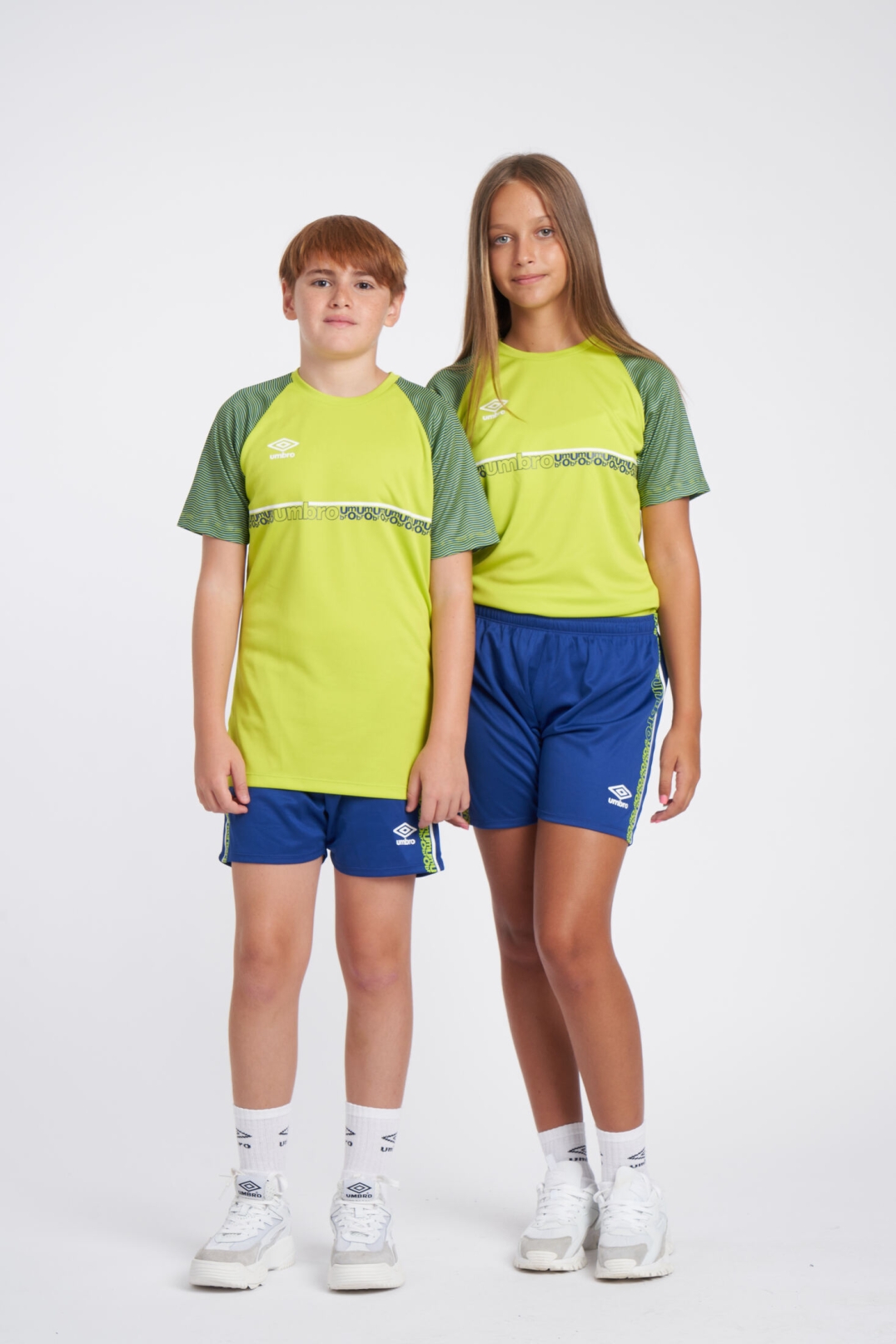 CAMISETA UMBRO SPIRITO JERSEY - JNR LIME PUNCH / WHITE / SODALITE BLUE