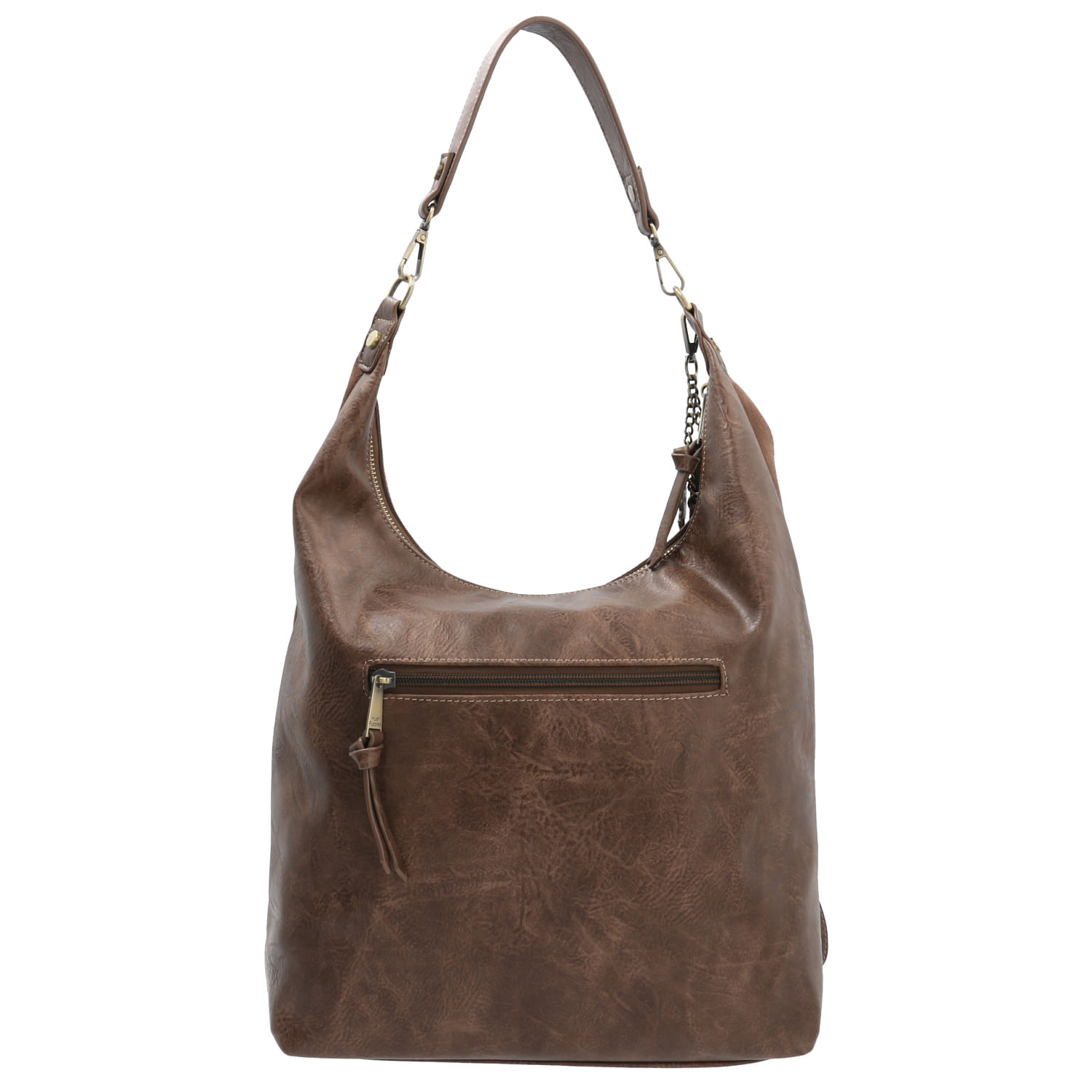 Cartera Ecocuero Mujer Lufen Hobo Café Hush Puppies