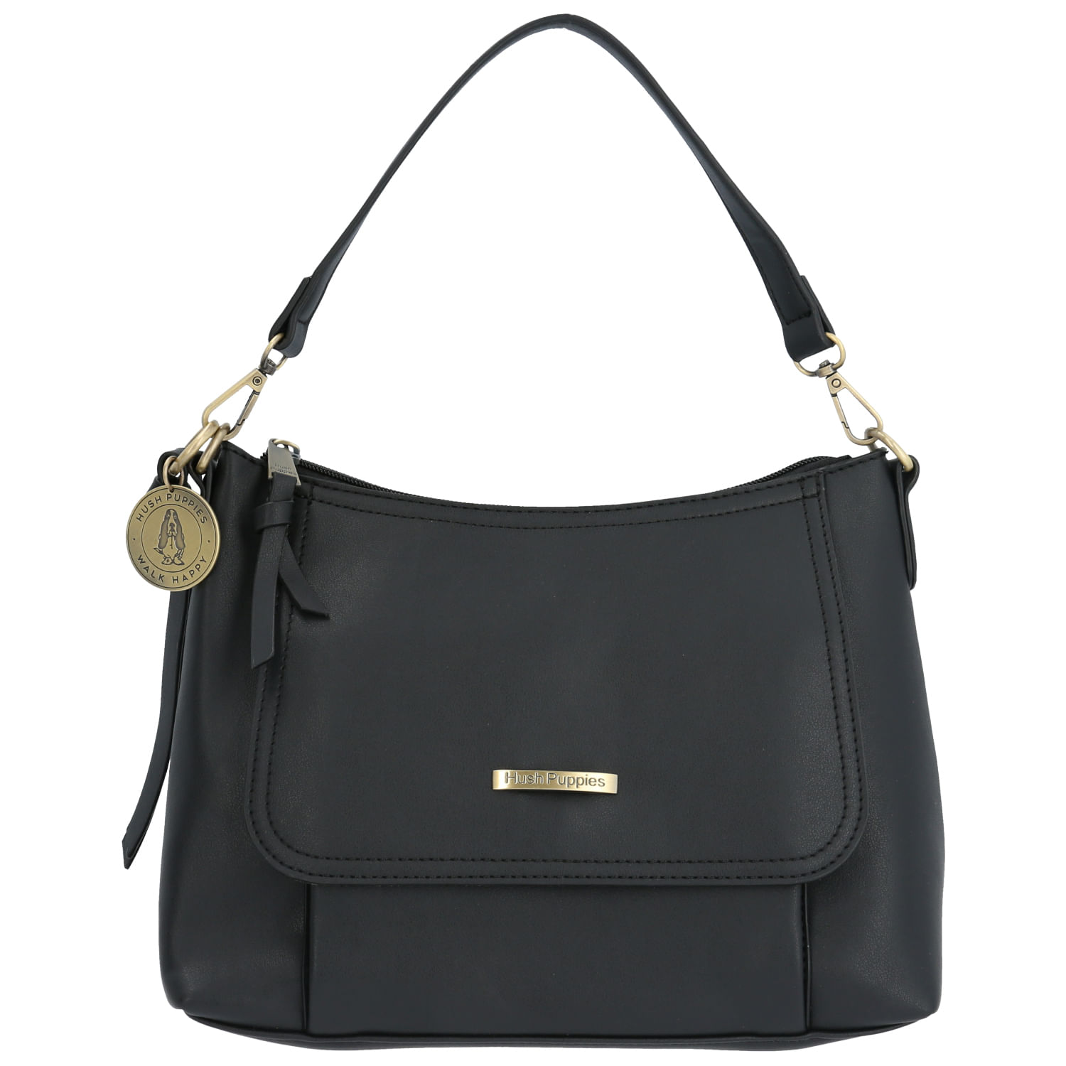 Cartera Ecocuero Mujer Muphel Hobo Negro Hush Puppies