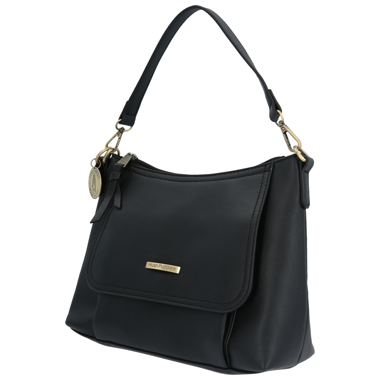 Cartera Ecocuero Mujer Muphel Hobo Negro Hush Puppies