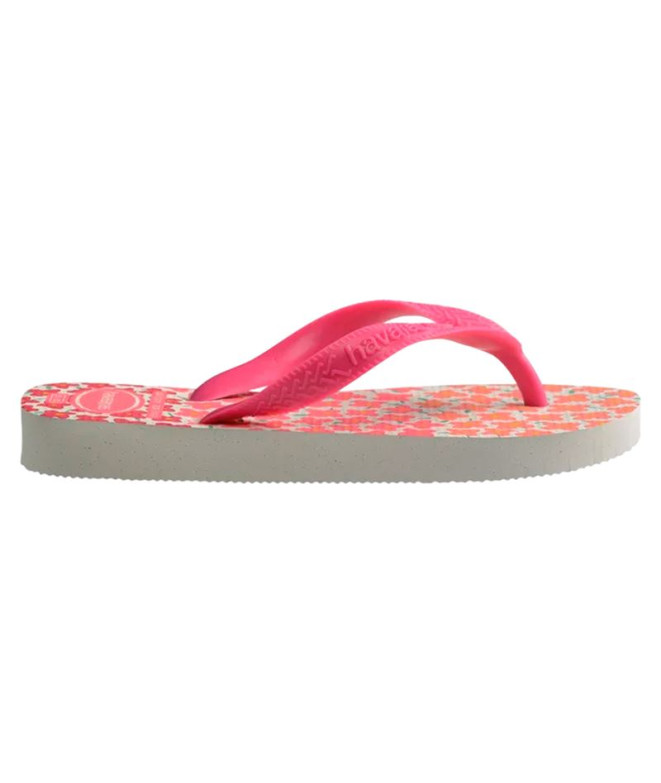 Chanclas Havaianas Kids Flores  Flux Infantil Blanco/Rosa