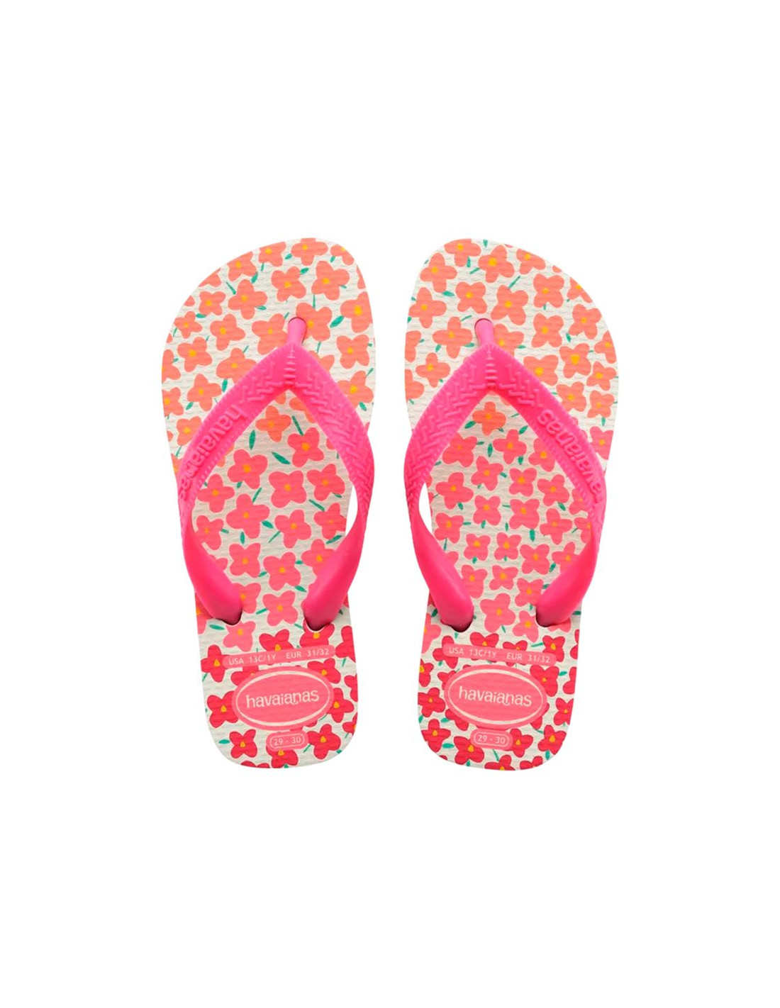 Chanclas Havaianas Kids Flores  Flux Infantil Blanco/Rosa