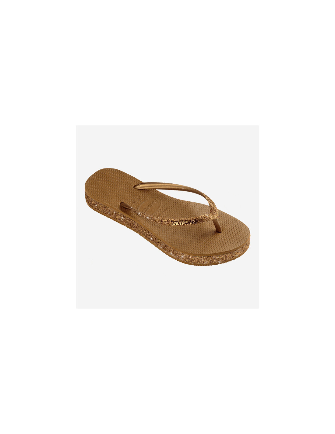 Chanclas Mujer Havaianas Flatform Glitter Bronze