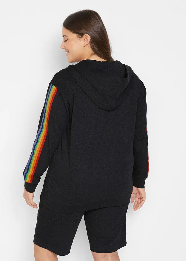 Chaqueta tipo sudadera del orgullo Negro jaspeado