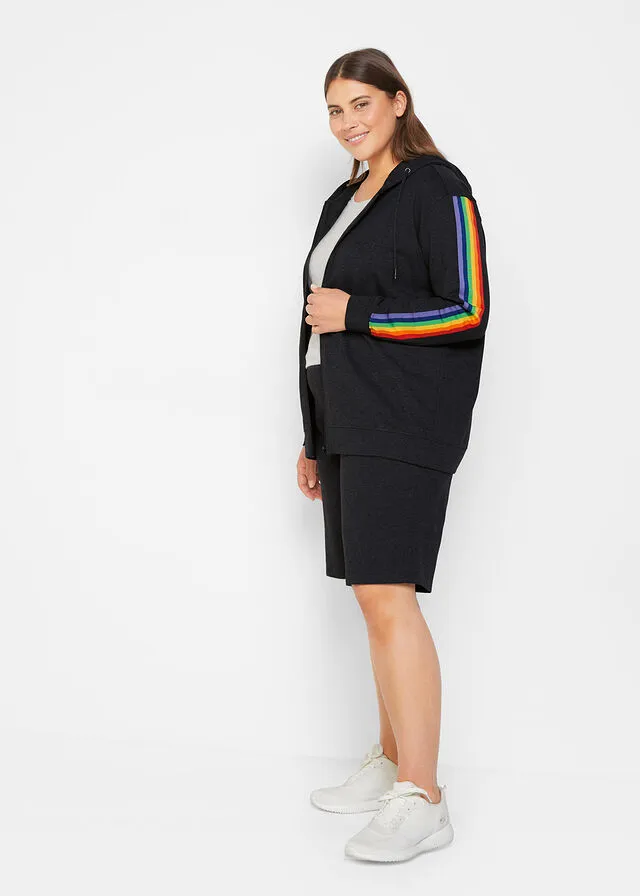 Chaqueta tipo sudadera del orgullo Negro jaspeado