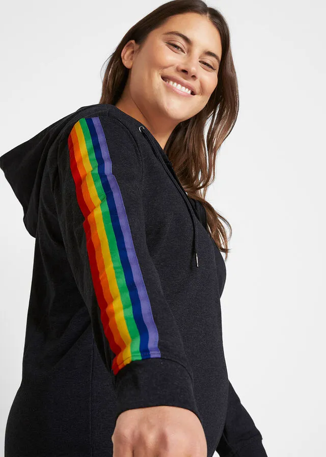 Chaqueta tipo sudadera del orgullo Negro jaspeado