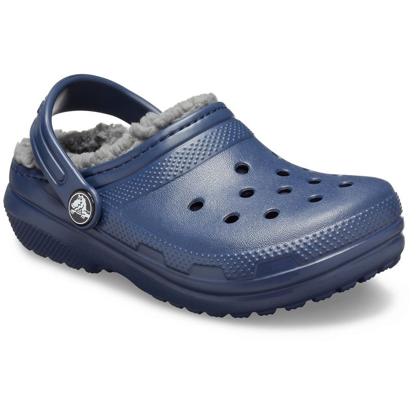 CROCS Classic Fuzz-lined Clog (azul marino / carbón) - niños