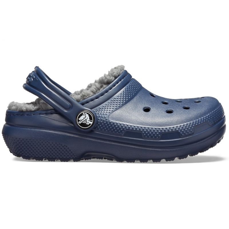 CROCS Classic Fuzz-lined Clog (azul marino / carbón) - niños