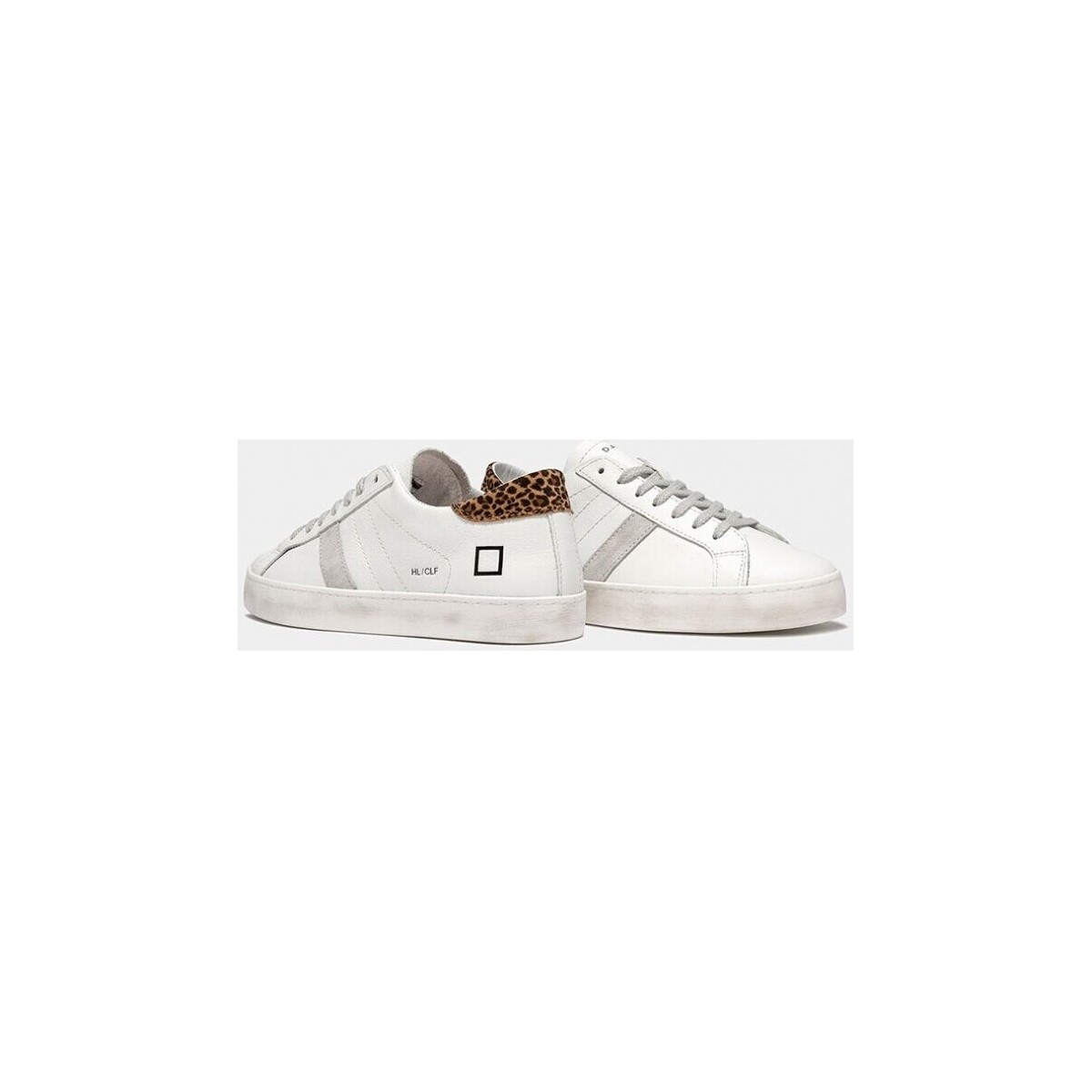 D.A.T.E. Hill Low Calf White Leopard