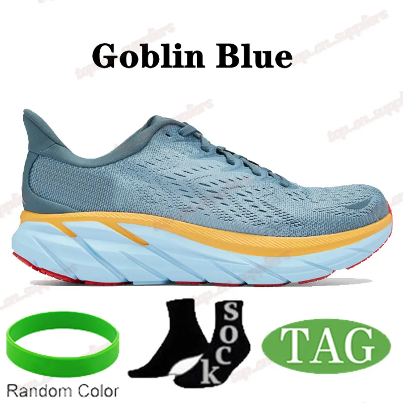 Diseñador Clifton 8 zapatillas Running Men Mujeres Desdeportas de malla transpirable Seafoam Púrpura Hielo Azul Amarillo Pear Bl