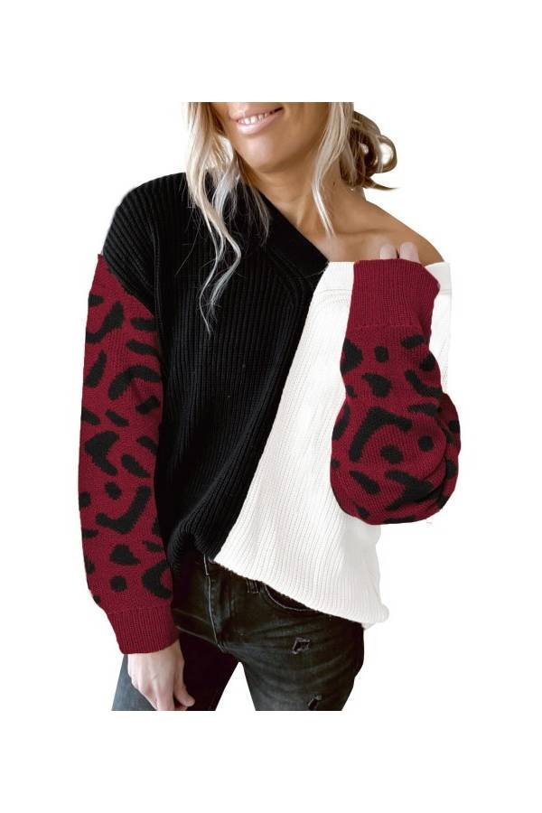 Jersey Red Leopard print contraste Invierno