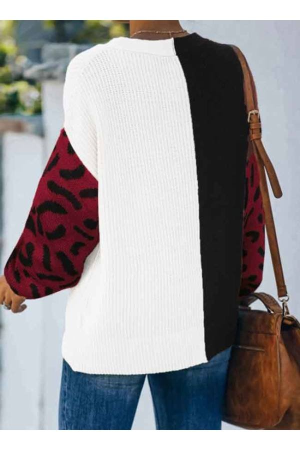 Jersey Red Leopard print contraste Invierno