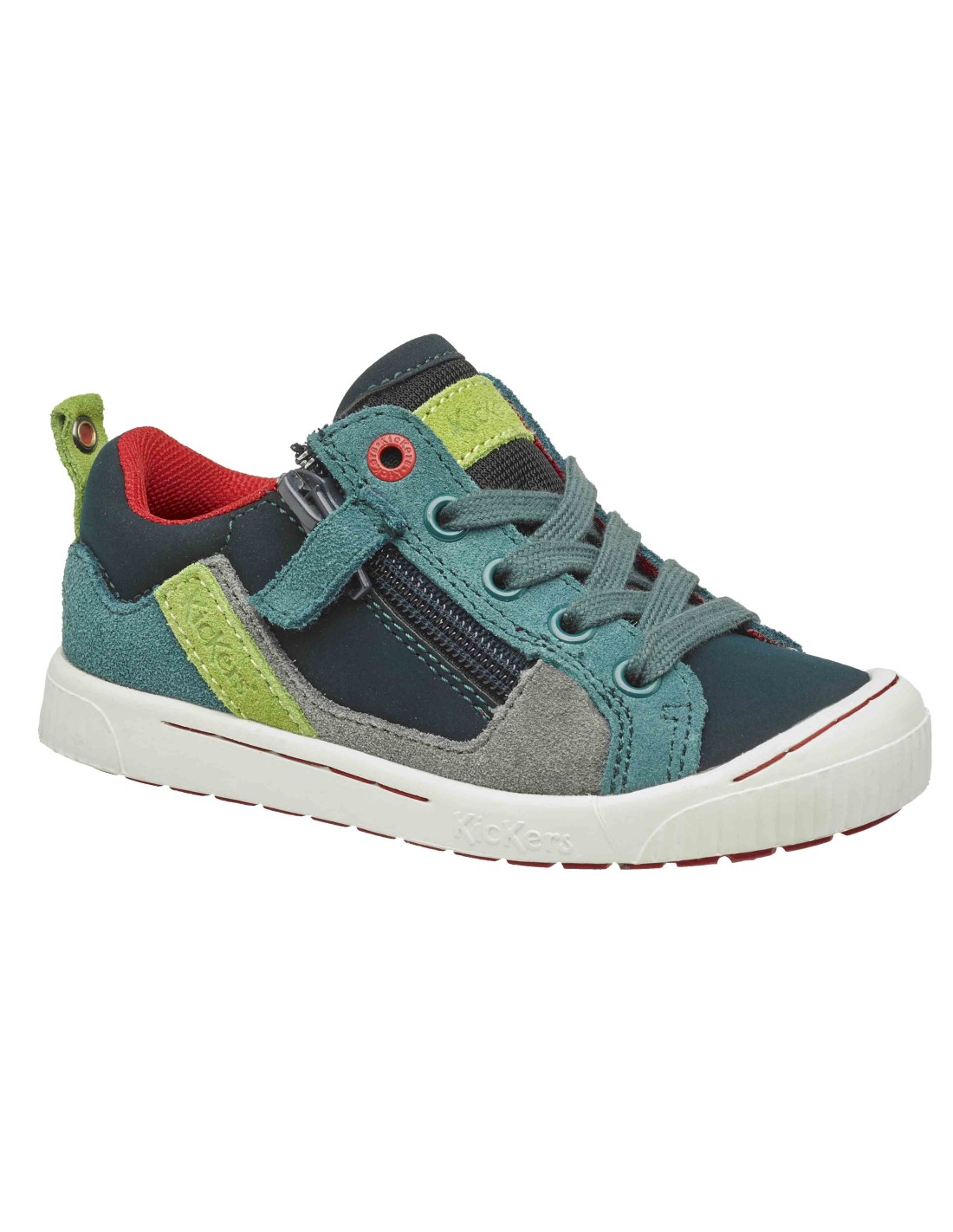 kickers zapato ZIGZAGUER- gris, negro y azul