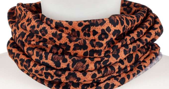 Leopard animal print cuello calentador tubo bufanda