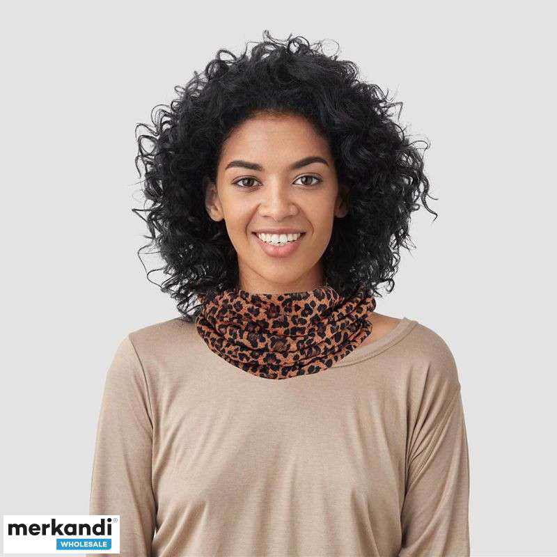 Leopard animal print cuello calentador tubo bufanda