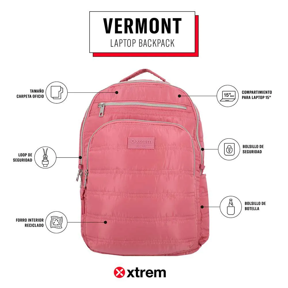 Mochila Notebook Xtrem Vermont 5XT Rosado/Plateado 15"