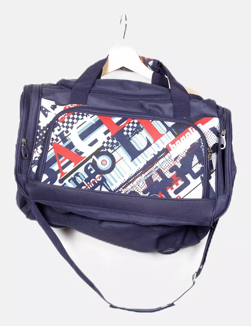 NoName Mochila azul estampada