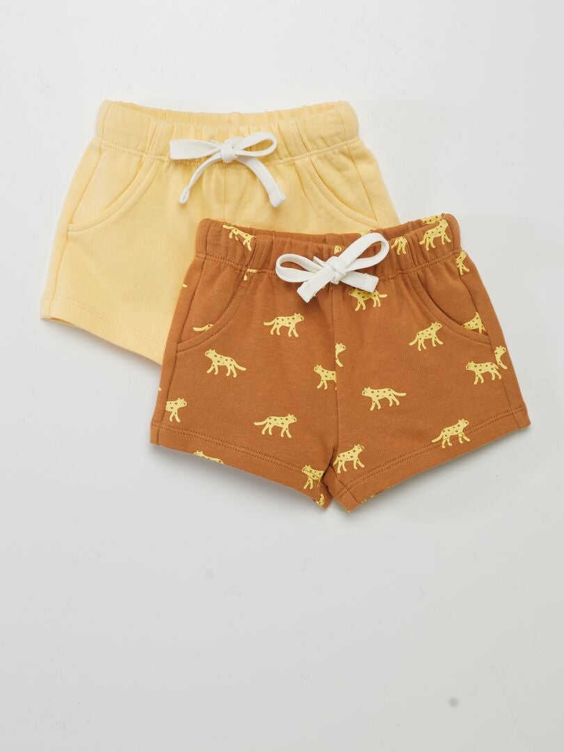 Pack de 2 shorts de chándal finos - MARRON