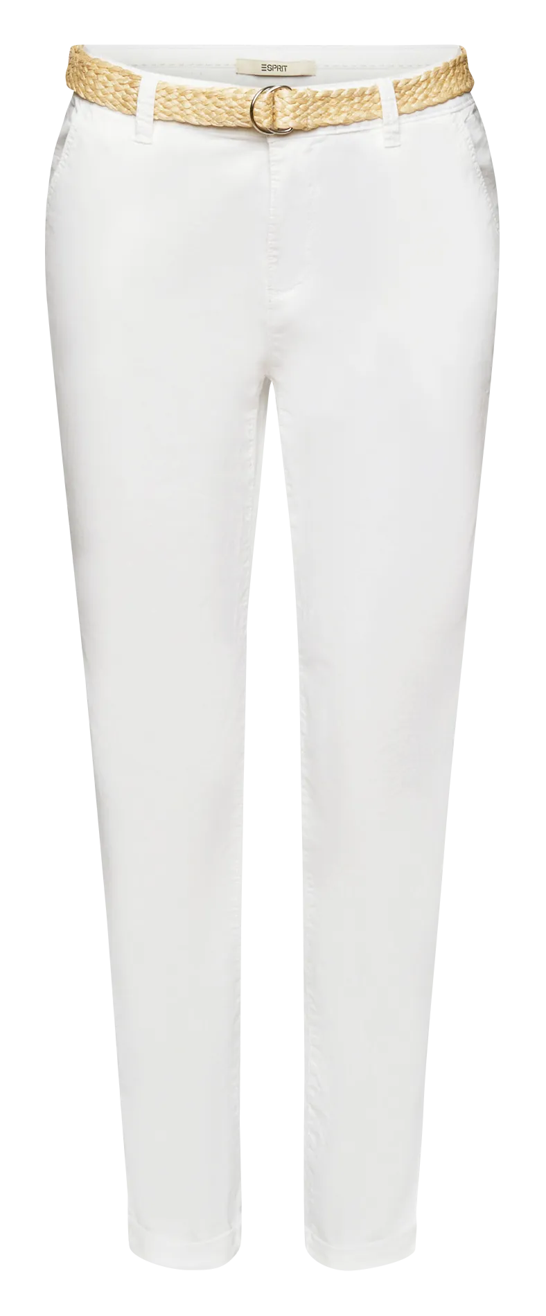 Pantalón chino de algodón elástico en blanco