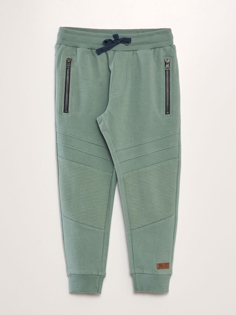 Pantalón de chándal con bolsillos de cremallera - VERDE