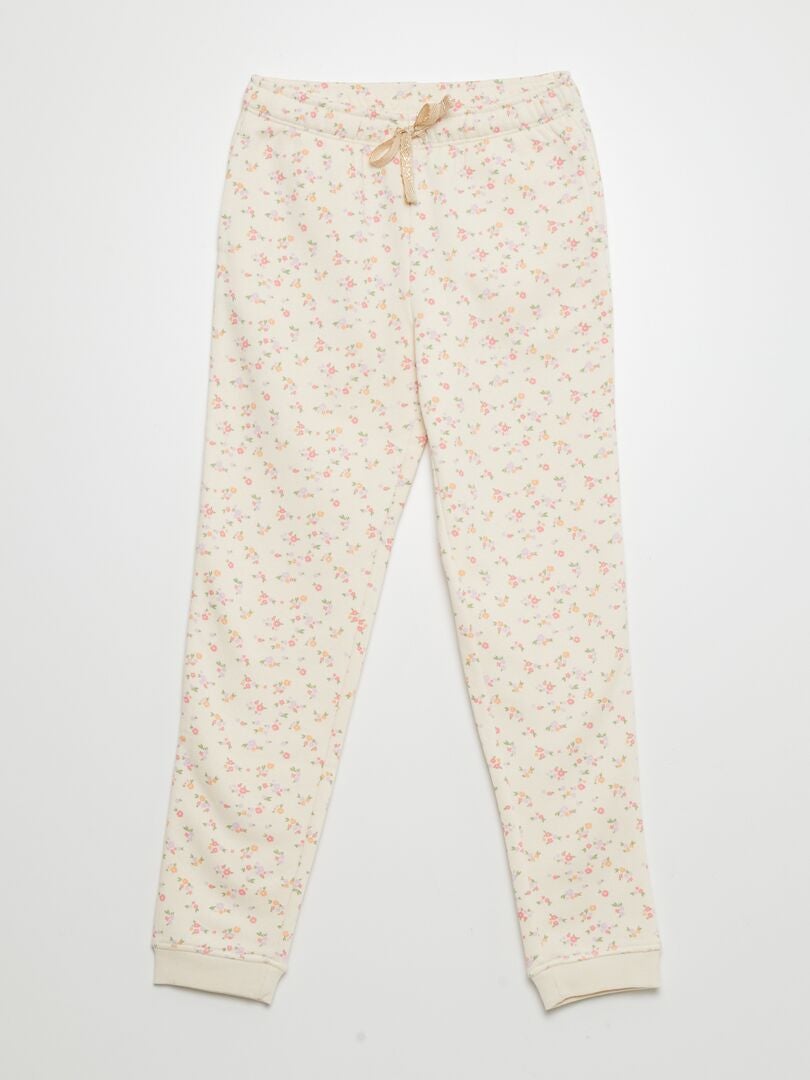 Pantalón de chándal estampado - BEIGE