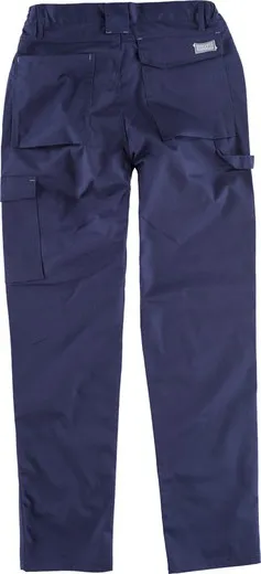 Pantalón elástico bidireccional, multibolsillos Marino