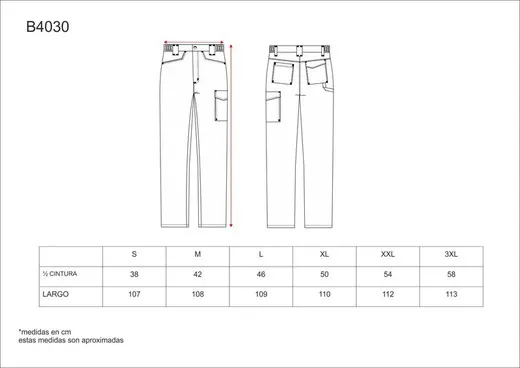 Pantalón elástico bidireccional, multibolsillos Marino