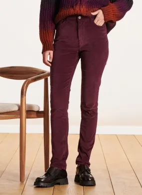 Pantalón slim de mezcla de algodón orgánico en violeta