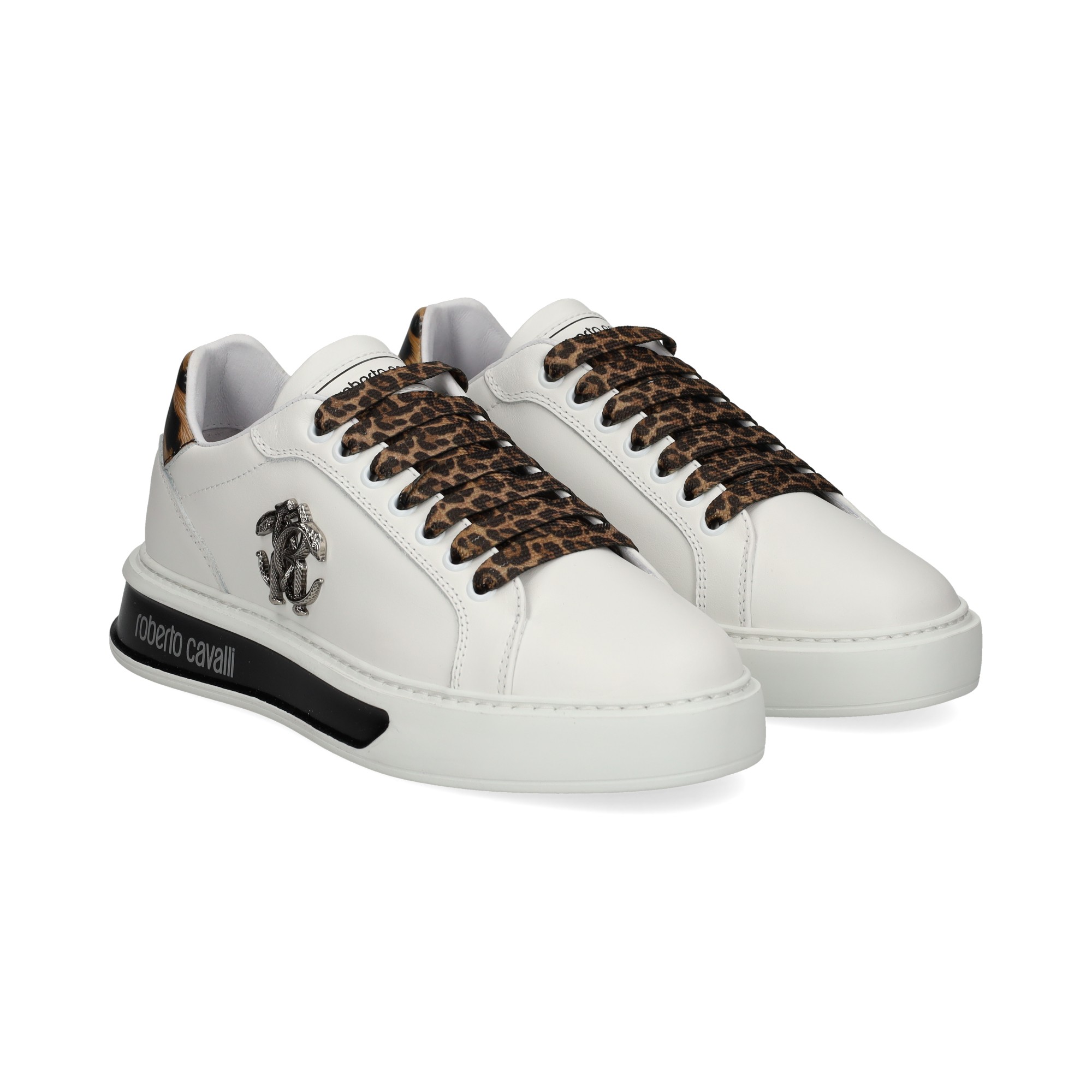 ROBERTO CAVALLI Zapatillas de Mujer WHITE LEOPARD