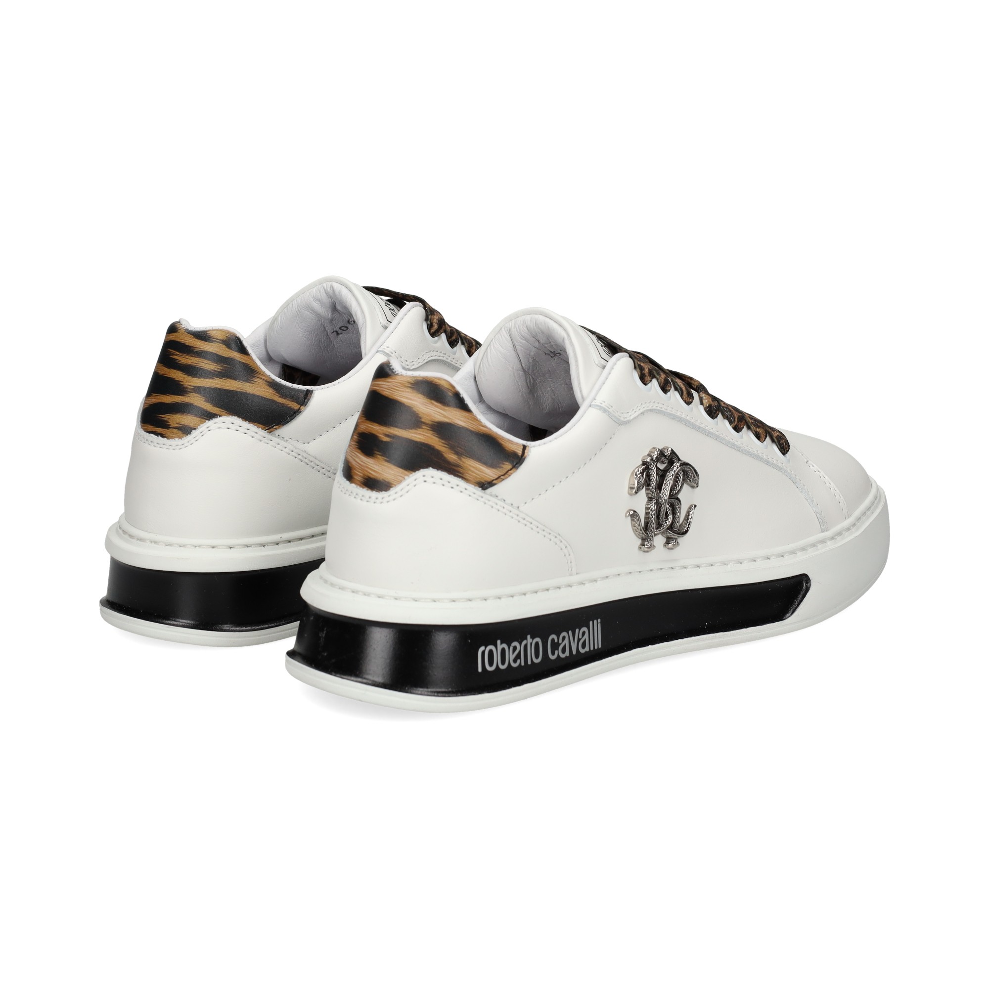 ROBERTO CAVALLI Zapatillas de Mujer WHITE LEOPARD