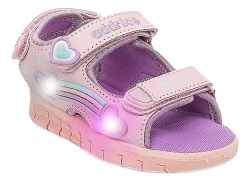 Sandalias Niñas Addnice Corazon Con Luces 90rl22 Empo