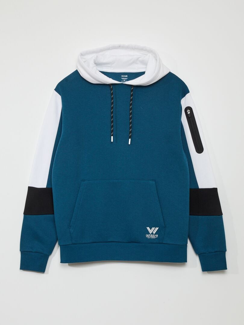 Sudadera con capucha colorblock - AZUL