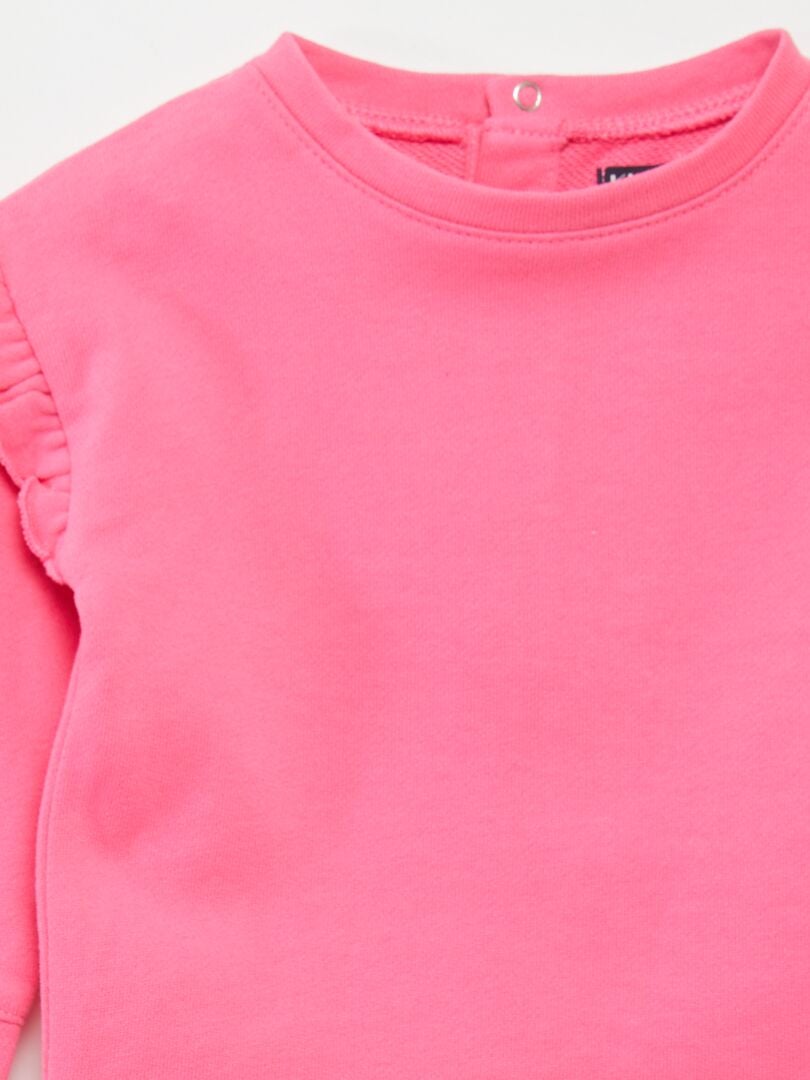 Sudadera de chándal con volantes - rosa