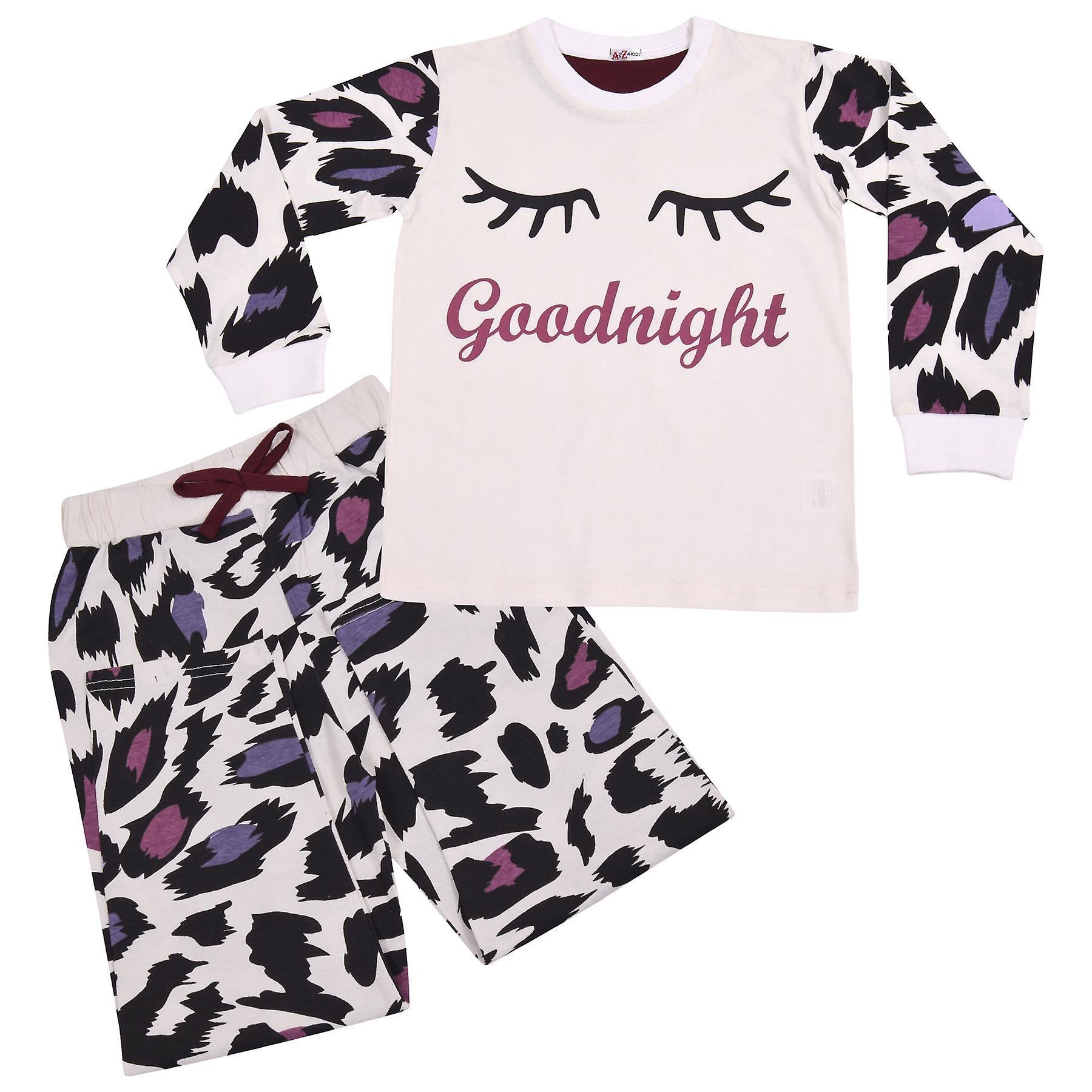 Unisex Goodnight Leopard White Pyjamas Set