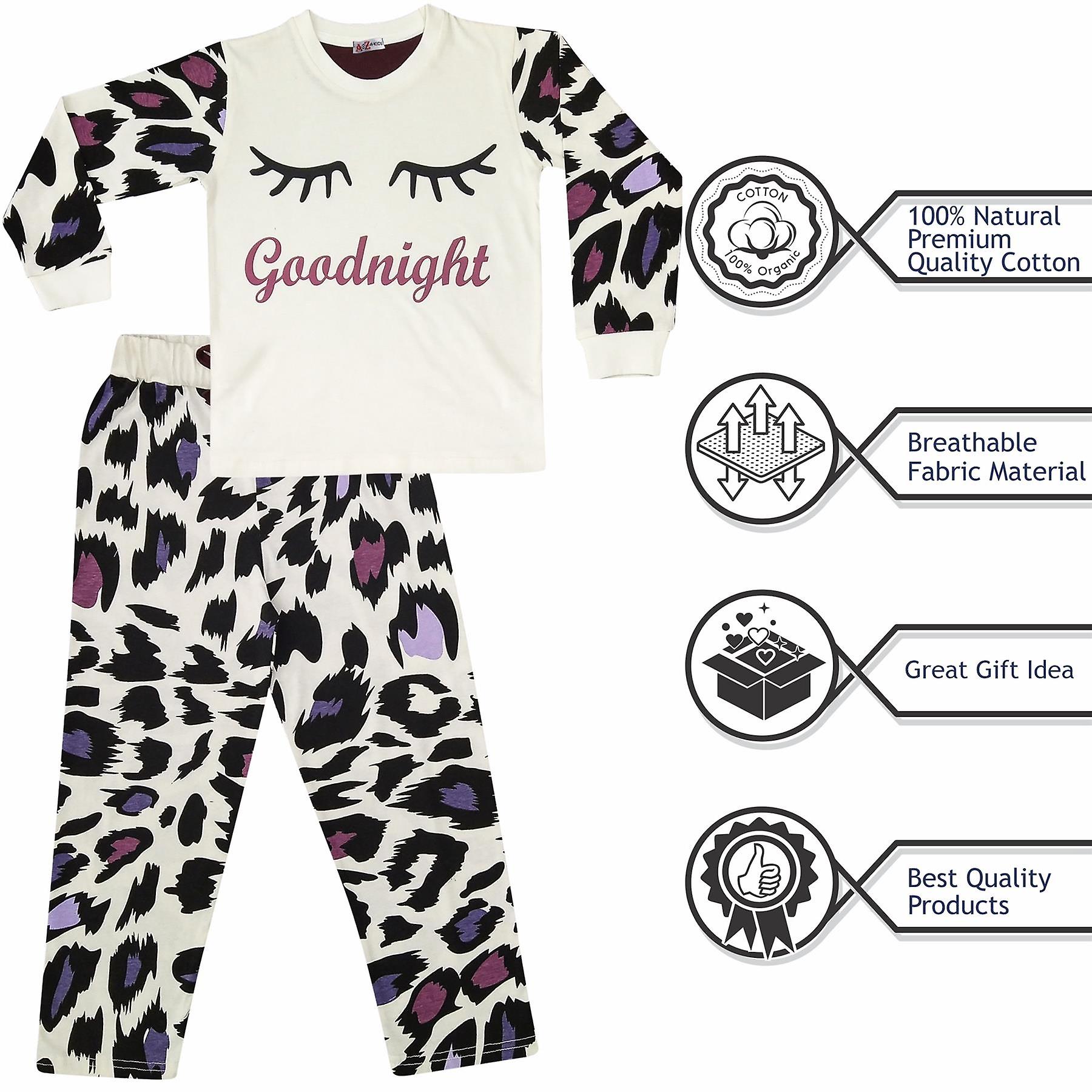 Unisex Goodnight Leopard White Pyjamas Set