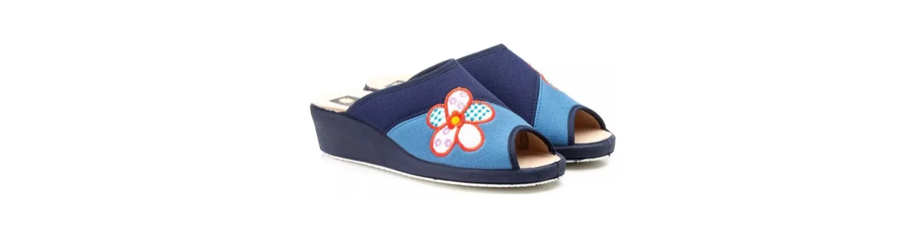 ZAPATILLAS DE CASA MUJER con CUÑA MOD. FLORAZUL