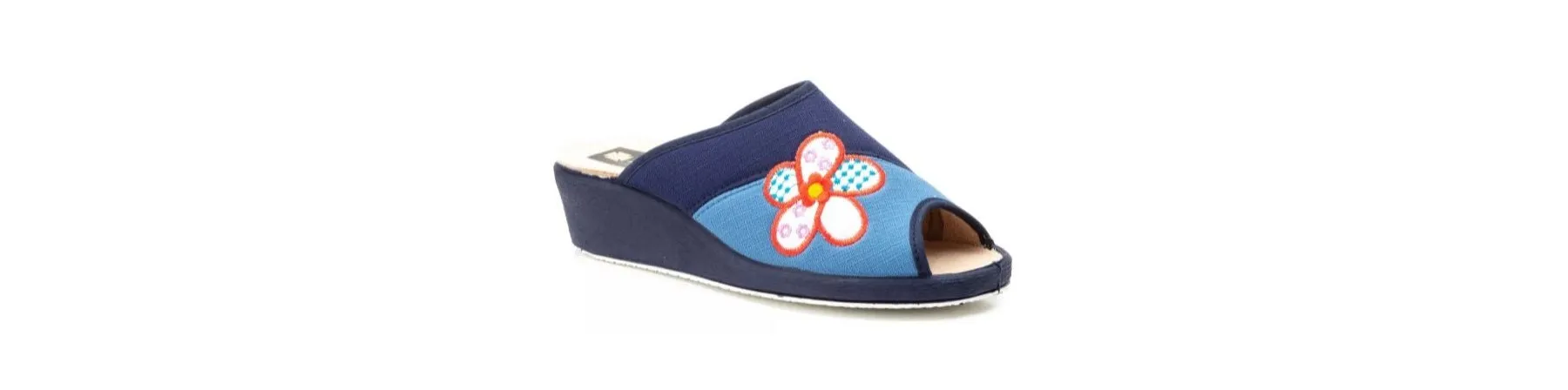 ZAPATILLAS DE CASA MUJER con CUÑA MOD. FLORAZUL