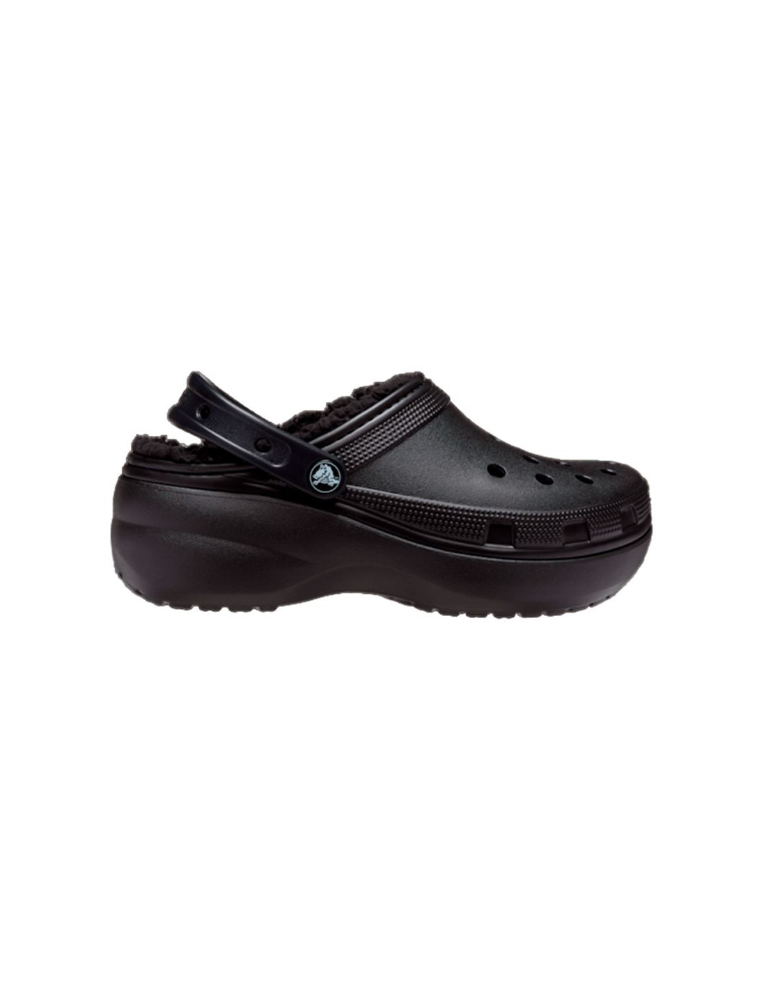 Zuecos Crocs Classic Platform Lined Clog Black Mujer